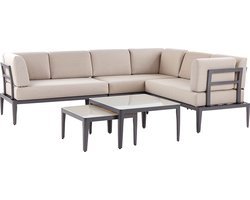 Beliani RIMA III - Loungeset voor 6 - Grijs - Aluminium