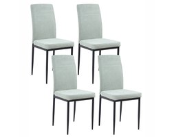 BELIANI RINER - Eetkamerstoel set van 4 - Lichtgroen - Polyester
