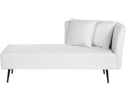BELIANI RIOM - Chaise longue - Gebroken wit - Rechtszijdig - Stof