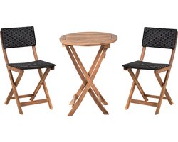 BELIANI RIVAROTTA - Bistroset - Bruin/Zwart - Acaciahout