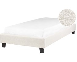 BELIANI ROANNE - Eenpersoonsbed - Lichtbeige - 90 x 200 cm - Bouclé