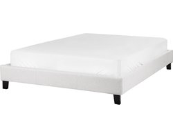 BELIANI ROANNE - Tweepersoonsbed - Lichtgrijs - 140 x 200 cm - Polyester