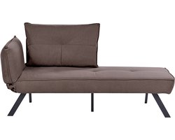 BELIANI ROCAMADOUR - Chaise longue - Bruin - Linkszijdig - Stof