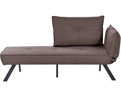 BELIANI ROCAMADOUR - Chaise longue - Bruin - Rechtszijdig - Stof