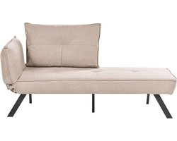 BELIANI ROCAMADOUR - Chaise longue - Taupe - Linkszijdig - Stof