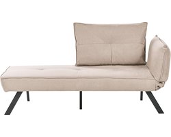 BELIANI ROCAMADOUR - Chaise longue - Taupe - Rechtszijdig - Stof