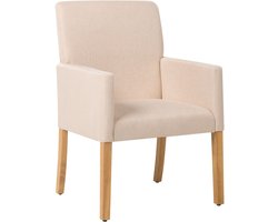 BELIANI ROCKEFELLER - Eetkamerstoel - Beige - Polyester