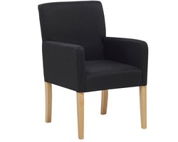 BELIANI ROCKEFELLER - Eetkamerstoel - Zwart - Polyester