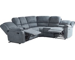 BELIANI ROKKE - Hoekbank verstelbaar - Donkergrijs - Linkerzijde - Polyester