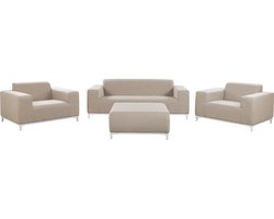 BELIANI ROVIGO - Loungeset voor 5 - Beige/Wit - Polyester