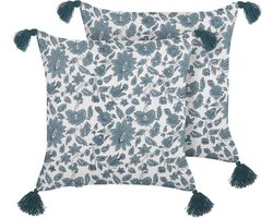 BELIANI RUMEX - Sierkussen set van 2 - Gebroken wit - 45 x 45 cm - Katoen