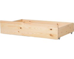 BELIANI RUMILLY - Bedlade set van 2 - Lichtbruin - Dennenhout