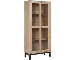 BELIANI RUMSON - Vitrinekast - Lichtbruin - Hout