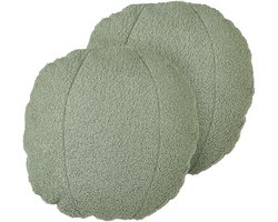 BELIANI RUTABAGA - Sierkussen set van 2 - Groen - 30 cm - Teddystof