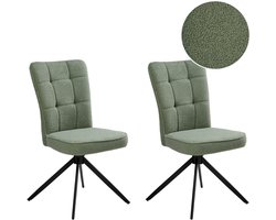BELIANI RYAN - Eetkamerstoel set van 2 - Lichtgroen - Bouclé