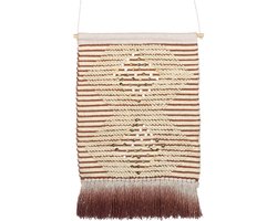 BELIANI SABO - Wanddecoratie - Donkerrood - Katoen