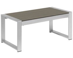 BELIANI SALERNO - Tuintafel - Donkergrijs - 50 x 90 cm - Aluminium