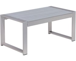 BELIANI SALERNO - Tuintafel - Lichtgrijs - 50 x 90 cm - Aluminium
