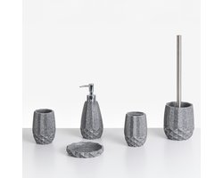 BELIANI SAMIRIA - Badkameraccessoireset - Grijs - Polyresin