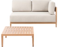 BELIANI SAMPIERI - Tuinbank met salontafel - Lichtbruin/ Beige - Aluminium