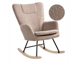 BELIANI SANDVE - Schommelstoel - Taupe - Bouclé