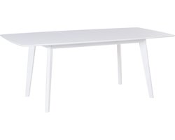 BELIANI SANFORD - Uitschuifbare eettafel - Wit - 90 x 150/195 cm - MDF