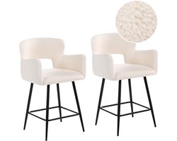 BELIANI SANILAC - Barkruk set van 2 - Off-white - Bouclé