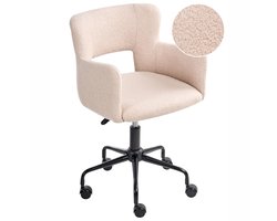 BELIANI SANILAC - Bureaustoel - Beige - Bouclé