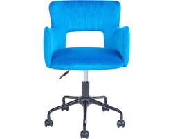 BELIANI SANILAC - Bureaustoel - Blauw - Fluweel