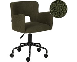 BELIANI SANILAC - Bureaustoel - Donkergroen - Bouclé