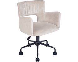 BELIANI SANILAC - Bureaustoel - Taupe - Fluweel