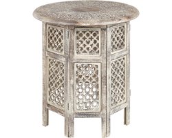 BELIANI SANTRA - Bijzettafel - Lichte houtkleur - Mangohout