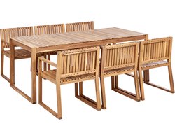 BELIANI SASSARI II - Tuinset voor 6 - Lichtbruin - Gecertificeerd acaciahout