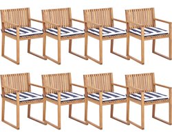 BELIANI SASSARI II - Tuinstoel set 8 - Marineblauw - FSC Acaciahout