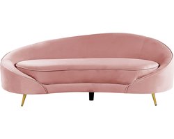 Beliani SAVAR - Driezitsbank - Roze - Fluweel