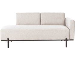 BELIANI SAVASSE - Chaise longue - Lichtbeige - Kunstlinnen