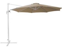 BELIANI SAVONA - Zweefparasol - Zandbeige/Wit - Polyester
