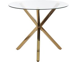 BELIANI SAVONI - Eettafel - Goud - âŒ€ 90 cm - Veiligheidsglas