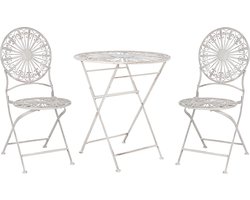 BELIANI SCAFA - Bistro set - Gebroken wit - IJzer