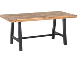 BELIANI SCANIA - Tuintafel - Lichthout/Zwart - 80 x 170 cm - Acaciahout