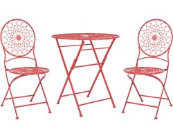BELIANI SCARIO - Bistro set - Rood - IJzer