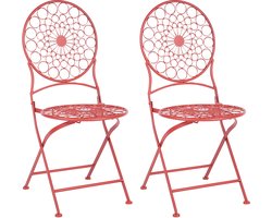 BELIANI SCARIO - Tuinstoelen set van 2 - Rood - IJzer