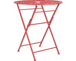 Beliani SCARIO - Tuintafel - Rood - IJzer