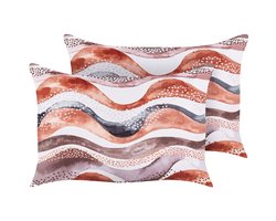 BELIANI SEBORGA - Tuinkussen set van 2 - Bruin - 40 x 60 cm - Polyester