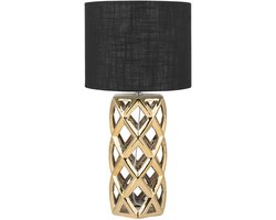 BELIANI SELJA - Tafellamp - Zwart/Goud - Keramiek
