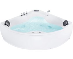 BELIANI SENADO - Hoekbad whirlpool - Wit - 150 x 205 cm - Acryl