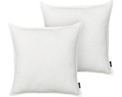 BELIANI SENECIA - Sierkussen set van 2 - Gebroken wit - Teddystof