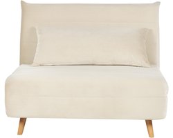 BELIANI SETTEN - Slaapbank 1-zits - Lichtbeige - Fluweel