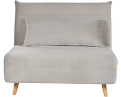 BELIANI SETTEN - Slaapbank 1-zits - Lichtgrijs - Fluweel