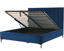BELIANI SEZANNE - Bed met opbergruimte - Marineblauw - 180 x 200 cm - Fluweel